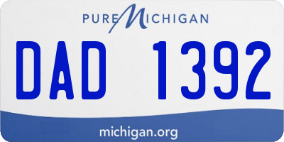 MI license plate DAD1392