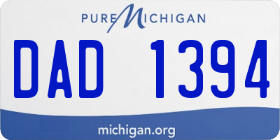 MI license plate DAD1394