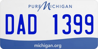 MI license plate DAD1399