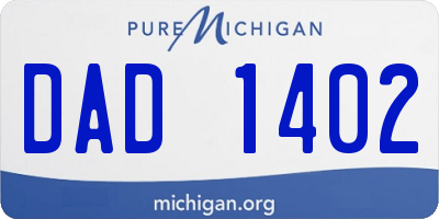 MI license plate DAD1402