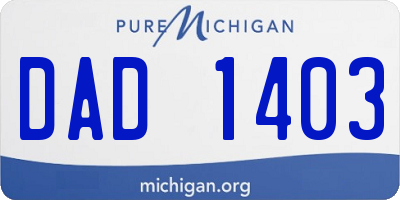 MI license plate DAD1403