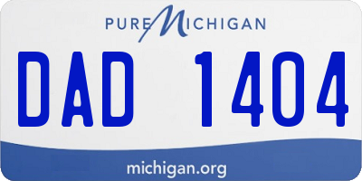 MI license plate DAD1404