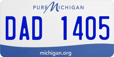 MI license plate DAD1405