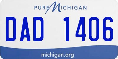 MI license plate DAD1406