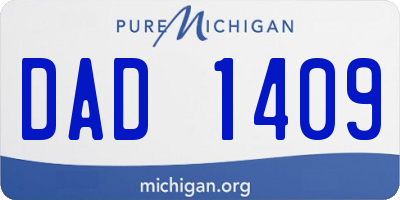 MI license plate DAD1409