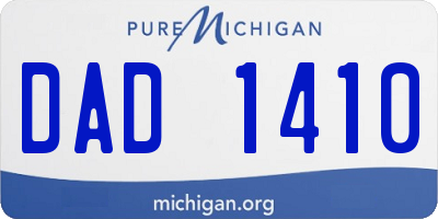 MI license plate DAD1410