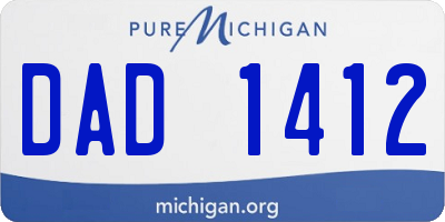 MI license plate DAD1412