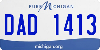 MI license plate DAD1413