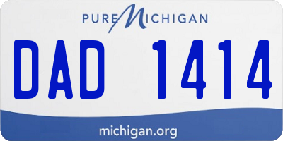 MI license plate DAD1414