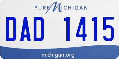 MI license plate DAD1415