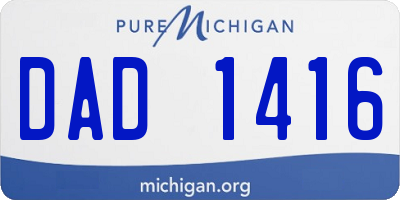MI license plate DAD1416