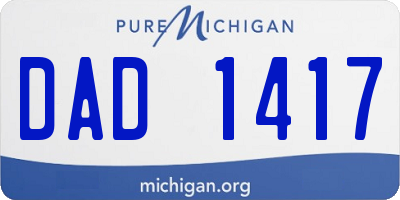 MI license plate DAD1417