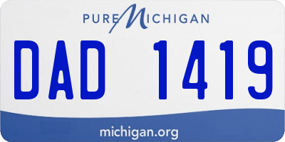MI license plate DAD1419