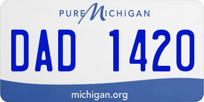 MI license plate DAD1420