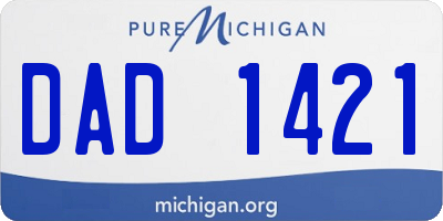 MI license plate DAD1421