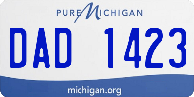 MI license plate DAD1423