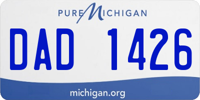 MI license plate DAD1426