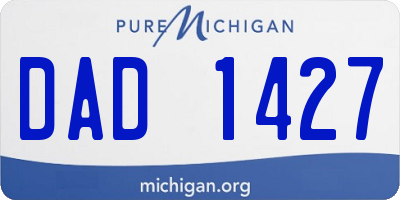 MI license plate DAD1427