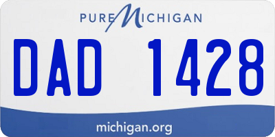 MI license plate DAD1428