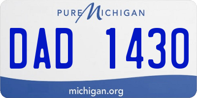 MI license plate DAD1430
