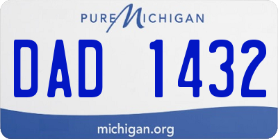 MI license plate DAD1432