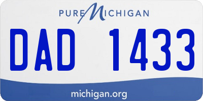 MI license plate DAD1433