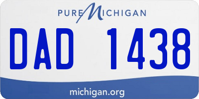 MI license plate DAD1438