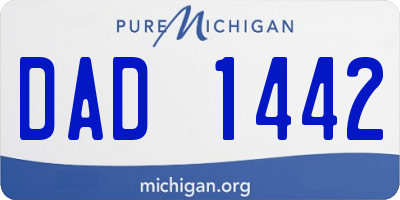 MI license plate DAD1442
