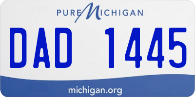 MI license plate DAD1445