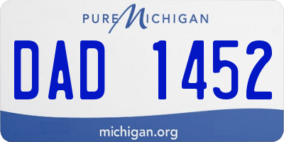 MI license plate DAD1452