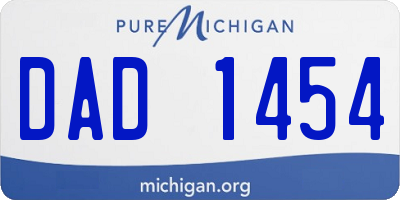 MI license plate DAD1454