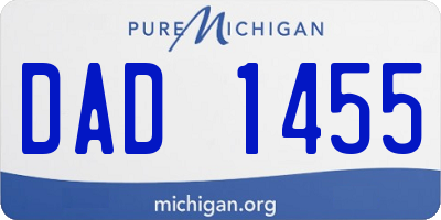 MI license plate DAD1455