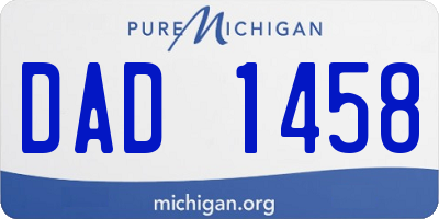 MI license plate DAD1458