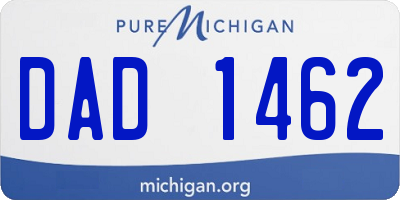 MI license plate DAD1462