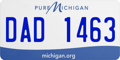 MI license plate DAD1463