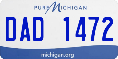 MI license plate DAD1472