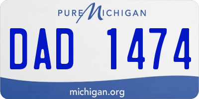 MI license plate DAD1474
