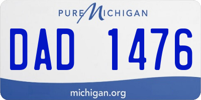 MI license plate DAD1476