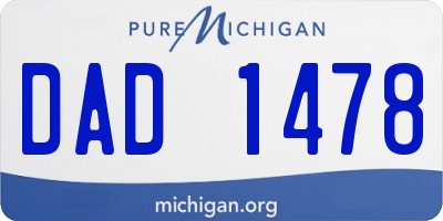 MI license plate DAD1478