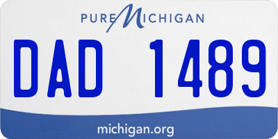 MI license plate DAD1489