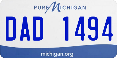 MI license plate DAD1494
