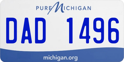 MI license plate DAD1496