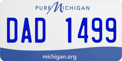 MI license plate DAD1499