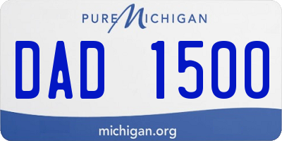 MI license plate DAD1500