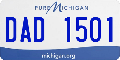 MI license plate DAD1501