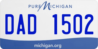MI license plate DAD1502
