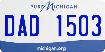 MI license plate DAD1503