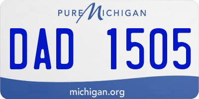 MI license plate DAD1505