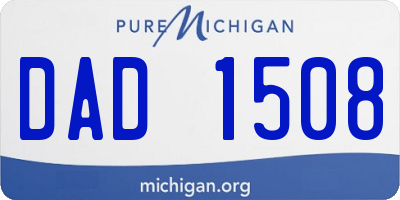 MI license plate DAD1508