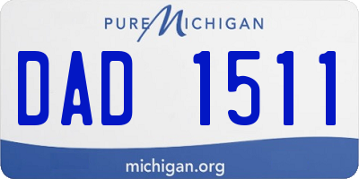 MI license plate DAD1511